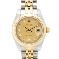 ROLEX DATEJUST 10P DIAMOND Y-SERIAL COMPUTER SS×YG 179143G #024