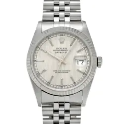 ROLEX DATEJUST 16234 SILVER TAPESTRY WATCH 678018