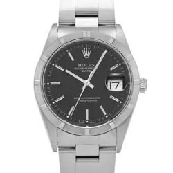 ROLEX OYSTER PERPETUAL DATE 15210 BLACK WATCH 676869