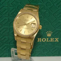 ROLEX 34MM 18K YELLOW GOLD DATE 15238 AUTOMATIC WATCH 