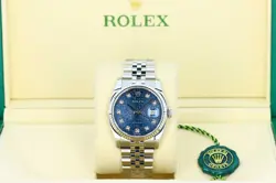 ROLEX 116234 DATEJUST 36MM, SALMON DIAL, FLUTED BEZEL - STEEL ON OYSTER BRACELET