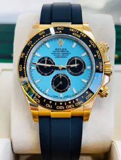 ROLEX DAYTONA OYSTERFLEX 116518 LN 18K YELLOW GOLD CUSTOM TURQUOISE DIAL TIFFANY
