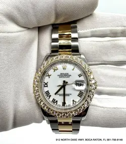 ROLEX STAINLESS STEEL & 18K YELLOW GOLD 36MM DATEJUST 116233 DIAMOND BEZEL