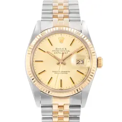 ROLEX DATEJUST 36 16013 VINTAGE YELLOW STICK STEEL GOLD JUBILEE MENS WATCH 1984