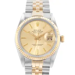 ROLEX DATEJUST 36, 16013, STEEL & GOLD, CHAMPAGNE DIAL, JUBILEE BRACELET, WAT...