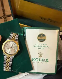 ROLEX DATEJUST WATCH TURN-O-GRAPH 36 AUTOMATIC 16253 STEEL GOLD VINTAGE LUXURY