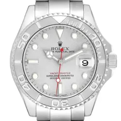 ROLEX YACHTMASTER PLATINUM DIAL BEZEL AUTOMATIC STEEL MENS WATCH 16622