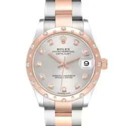 ROLEX DATEJUST 31 MIDSIZE STEEL ROSE GOLD DIAMOND LADIES WATCH 278341
