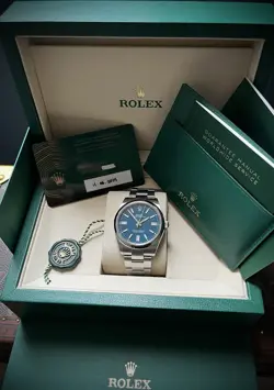 NEW 2025 ROLEX OYSTER PERPETUAL 41MM 134300 MED BLUE DIAL