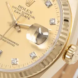 Rolex Day-Date 36 18038, Yellow Gold, Flat Champagne Diamond Dial, President ...