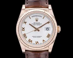 ROLEX 118135 DAY DATE PRESIDENT 36MM 18K ROSE GOLD WHITE DIAL