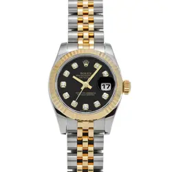 ROLEX DATEJUST 179173G BLACK/DIAMOND WATCH 678487