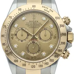 ROLEX COSMOGRAPH DAYTONA WATCH 8P DIAMOND 116523G(K) K18YG/STAINLESS STEEL M...
