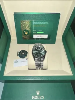 ROLEX 126200 MINT GREEN DIAL WITH JUBILEE BAND. BRAND NEW UNWORN.