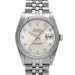 ROLEX DATEJUST 16234G SILVER/DIAMOND WATCH 680454