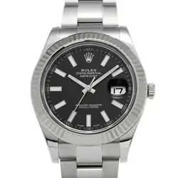 USED ROLEX DATEJUST II 116334 BLACK CASE: 41×41MM MEN'S WATCH #102115