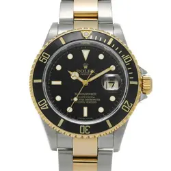 USED ROLEX SUBMARINER DATE 16613 BLACK CASE: 40×40MM MEN'S WATCH #1013015