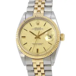 ROLEX DATEJUST 36MM STEEL 18K YELLOW GOLD CHAMPAGNE DIAL 1601/3