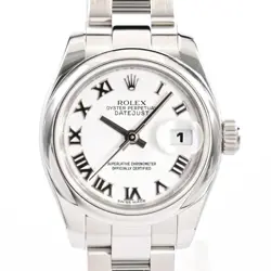 ROLEX DATEJUST WOMEN'S WATCH 179160 WHITE ROMAN NUMERALS RANDOM SERIAL