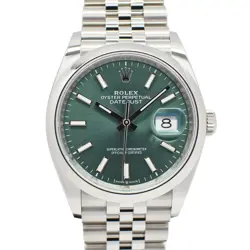ROLEX DATEJUST 36 126200 MINT GREEN SS JUBILEE AUTOMATIC MEN'S WATCH