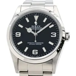 ROLEX MEN'S EXPLORER 1 REFERENCE 14270 SERIES A BLACK AUTOMATIC WATCH