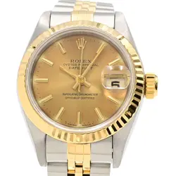 ROLEX LADIES DATEJUST 69173 CHAMPAGNE GOLD AUTOMATIC WATCH