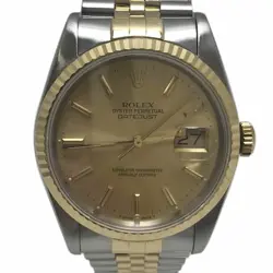 ROLEX DATEJUST CHAMPAGNE GOLD DIAL 16233