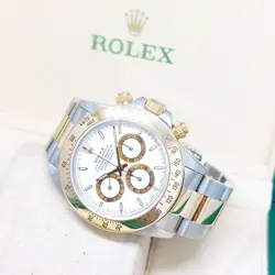 ROLEX 40MM 18K HALF YG WHITE STICKS 2 TONE DAYTONA REF: 16523 (T SERIES)