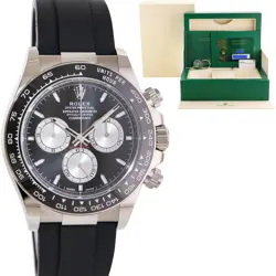 2025 NEW PAPERS ROLEX DAYTONA WHITE GOLD 126519LN CERAMIC BLACK SILVER WATCH BOX