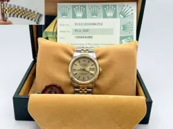 ROLEX DATEJUST 16233 CHAMPAGNE DIAL 18K YELLOW GOLD STAINLESS STEEL 2000