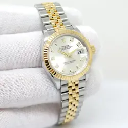 ROLEX 279173 DATEJUST 18K/SS WITH SILVER DIAMOND DIAL ON JUBILEE
