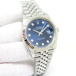 ROLEX 126334 DATEJUST 41 WITH BLUE DIAMOND DIAL ON JUBILEE