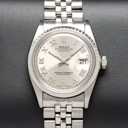 ROLEX DATEJUST 1603 SILVER FACTORY USA BRACELET WITH SILVER ROMAN DIAL