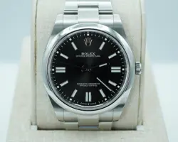 ROLEX 124300 OYSTER PERPETUAL 41 BLACK DIAL 2022 WARRANTY FULL SET