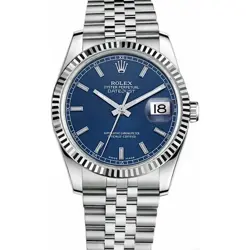 ROLEX DATEJUST 36MM 116234 WATCH BLUE INDEX DIAL STAINLESS STEEL JUBILEE BRAC...