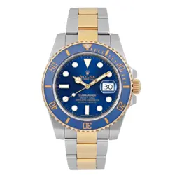 ROLEX SUBMARINER DATE 40MM STEEL 18K YELLOW GOLD BLUE DIAL MENS WATCH 116613LB