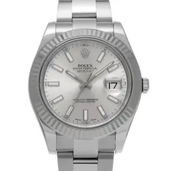 USED ROLEX DATEJUST II 116334 SILVER CASE: 41×41MM MEN'S WATCH #101115