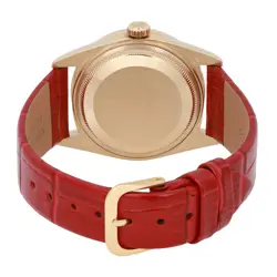 Rolex Datejust 18k Yellow Gold 36 Red Diamond Dial Custom Automatic Watch 1601
