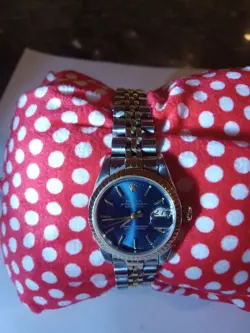 LADIES AUTHENTIC ROLEX DATEJUST BLUE SAPPHIRE JUBILEE MODEL 69173 SERIAL S163652