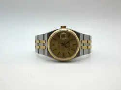 ROLEX 17013 MEN'S DATEJUST OYSTER QUARTZ 36MM GOLD SILVER DIAL 11 LINKS