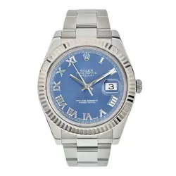 ROLEX DATEJUST II STAINLESS STEEL BLUE DIAL 41MM AUTOMATIC MEN'S WATCH 116334