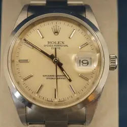 ROLEX OYSTER PERPETUAL DATE 15200 SILVER DIAL 34MM SS WATCH- FREE SHIPPING USA