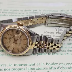 W/PAPERS ROLEX MID SIZE DATEJUST 31 MM JUBILEE STEEL 18K YELLOW GOLD WATCH 68273