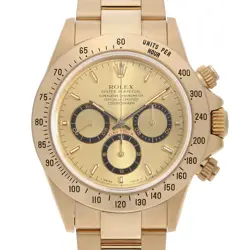 ROLEX COSMOGRAPH DAYTONA 16528 CHAMPAGNE GOLD ALL TRITIUM W NUMBER SECOND HA...