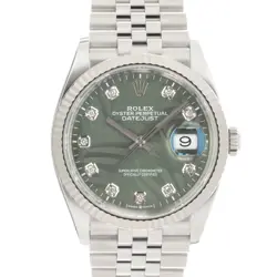 ROLEX DATEJUST 36 126234G GREEN PALM MOTIF JUBILEE WARRANTY 2023 BOX/PAPER