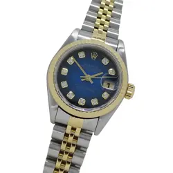ROLEX DATEJUST 10P DIAMOND BLUE GRADIENT YG 69173G TO214565