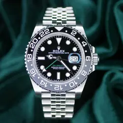 ROLEX GMT-MASTER II BRUCE WAYNE BLACK JUBILEE STEEL MINT COMPLETE SET 126710GRNR