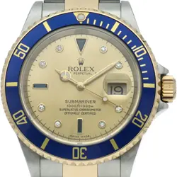 ROLEX SUBMARINER DATE BLUE 8P DIAMOND 3P SAPPHIRE 16613SG MEN'S WATCH