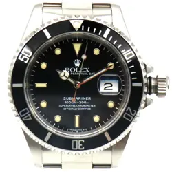 ROLEX SUBMARINER DATE 16610 AUTOMATIC BLACK DIAL OVERHAULED MEN'S WATCH