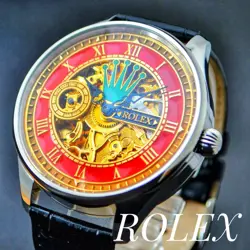 ROLEX FULL SKELETON WATCH W/ LUXURIOUS ENGRAVING 48MM ANTIQUE HAND-WOUND VINTAGE